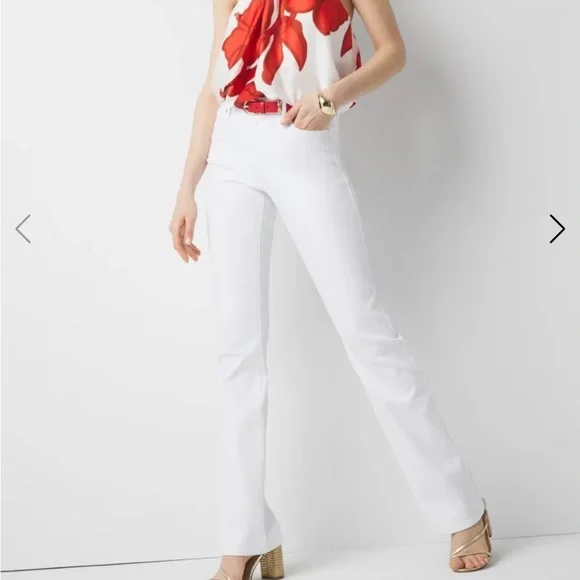 White House, Black Market mid rise, boot cut jeans in White, Size 4 S (short) - Picture 1 of 6